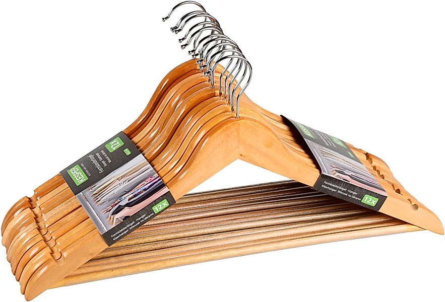 KESPER® Kleiderbügel Formkleiderbügel, 12er Set, FSC, (Set, 12-tlg), mit ru günstig online kaufen