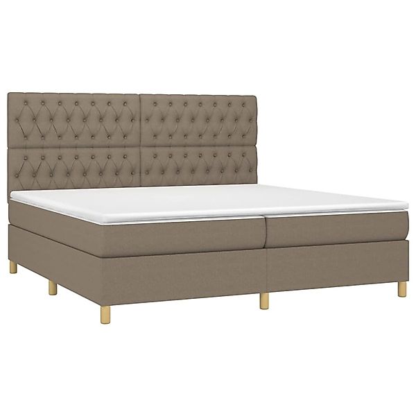 vidaXL Boxspringbett mit Matratze & LED Taupe 200x200 cm Stoff 3135705 günstig online kaufen