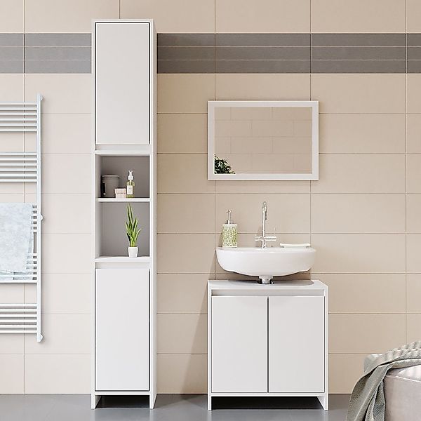Vicco Badmöbel-Set Badezimmerset EMMA Weiß Set günstig online kaufen