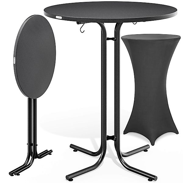 Stehtisch Grau 110x70cm + Stehtischhusse Grau Ø70cm günstig online kaufen