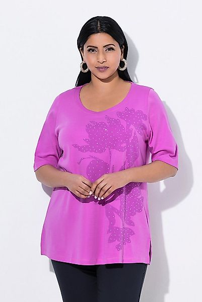 Ulla Popken T-Shirt T-Shirt A-Linie Rundhals Halbarm Pima Cotton günstig online kaufen