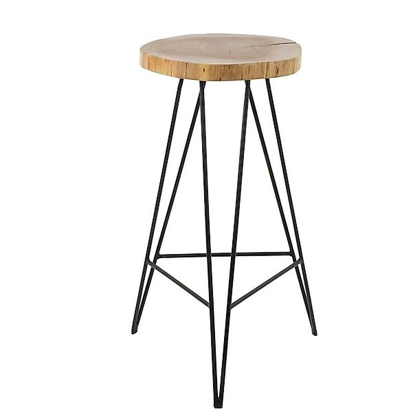 Vintagehaus Barhocker 2 Stück Wood Akazie Baumkante Industrial (2er Set) günstig online kaufen