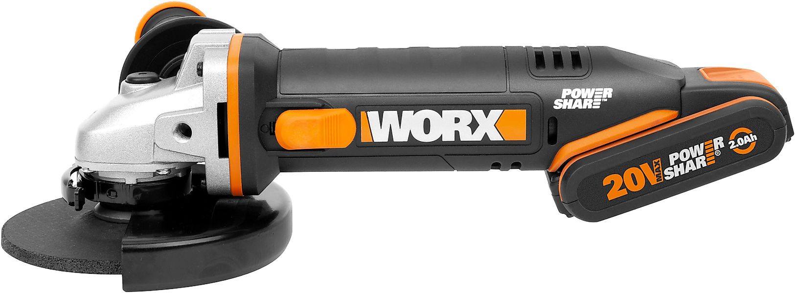 Worx Akku-Winkelschleifer WX803, 125 mm Scheiben, günstig online kaufen