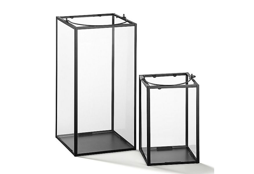 draadwerk® Kerzenlaterne Einfaches Laternen 2er Set Glas/Metall günstig online kaufen