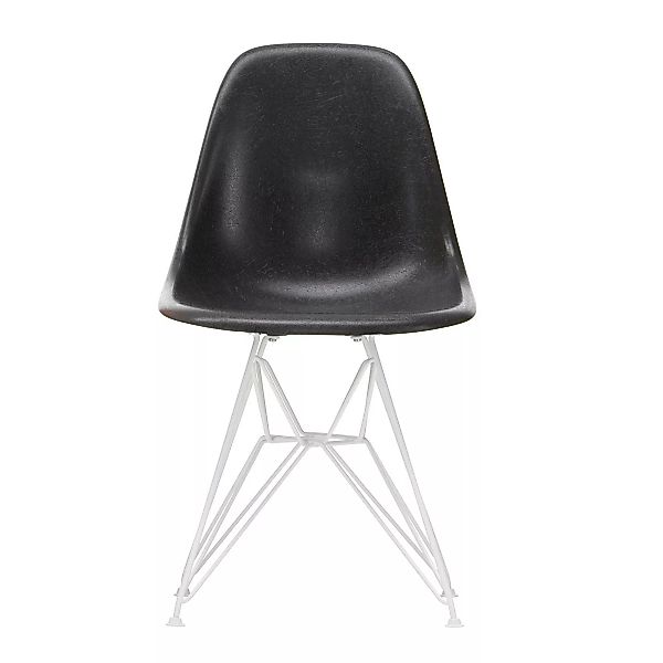 Vitra - Eames Fiberglass Side Chair DSR weiß - Elefantengrau/Sitzschale Fib günstig online kaufen