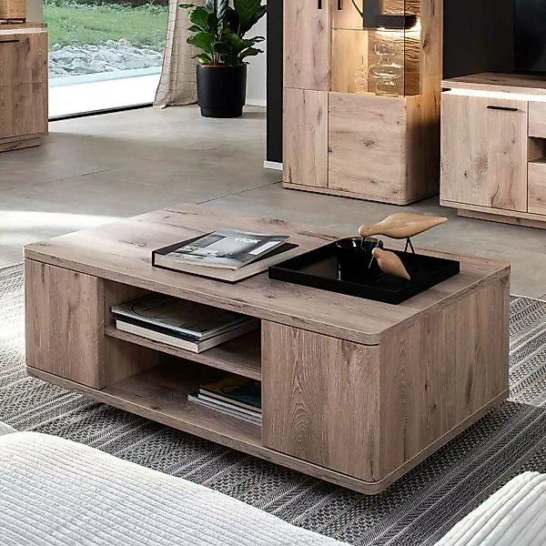 Sofa Tisch rechteckig modern in Wildeichefarben 115x42x65 cm günstig online kaufen