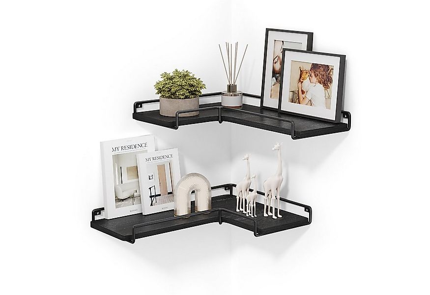 VASAGLE Eckregal, Wandregal, L-förmiges Eckregal, 2er Set, Industrie-Design günstig online kaufen