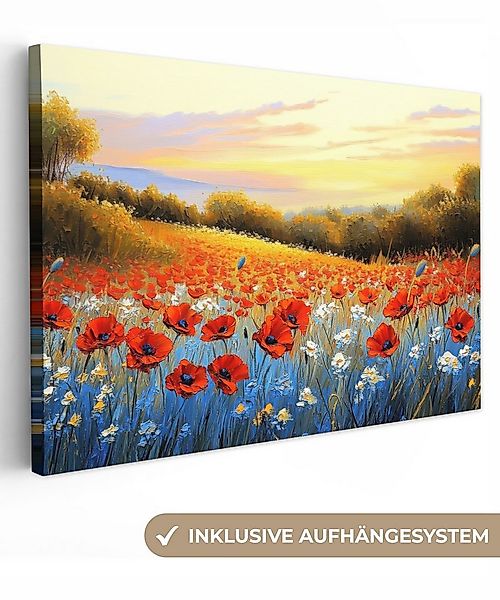 OneMillionCanvasses® Leinwandbild Mohn - Blumenfeld - Farbenfroh, Fotodruck günstig online kaufen