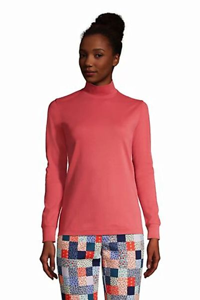 Stehkragen-Shirt, Damen, Größe: 48-50 Normal, Rot, Baumwolle, by Lands' End günstig online kaufen