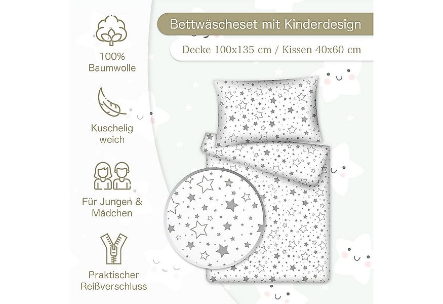 KiGATEX Kinderbettwäsche KiGATEX Set 2-teilig, 100x135 + 40x60 cm, für Mädc günstig online kaufen