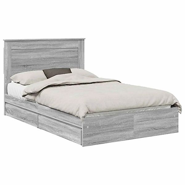 vidaXL Stauraumbett Grau Sonoma 135 x 190 cm Holzwerkstoff 3410253 günstig online kaufen
