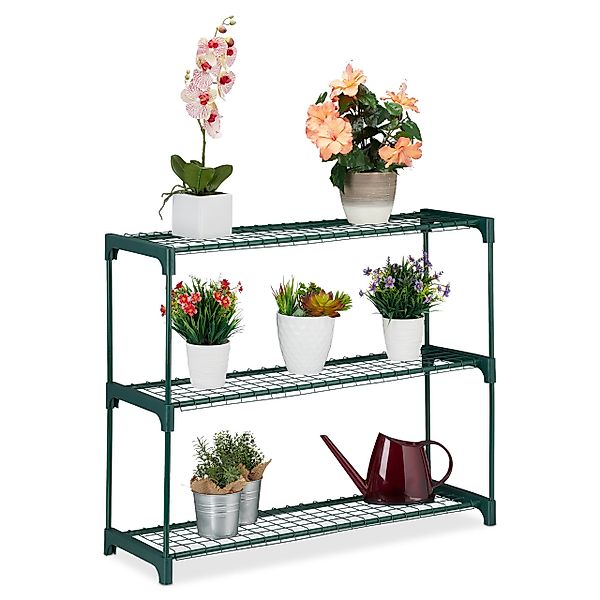 relaxdays Blumenständer Pflanzenregal mit 3 Ablagen günstig online kaufen