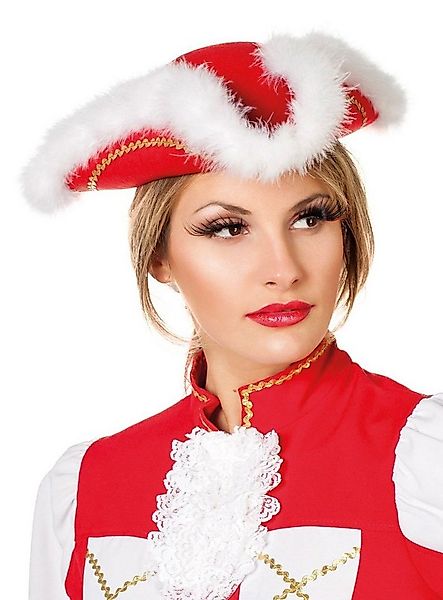 Metamorph Piraten-Kostüm Tanzmariechen Hut, Funken-Dreispitz in Rot mit Gol günstig online kaufen