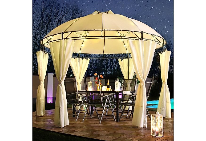 Swing&Harmonie Pavillon LED - Pavillon Ø 350cm Lavo Garten Pavillion Rund, günstig online kaufen