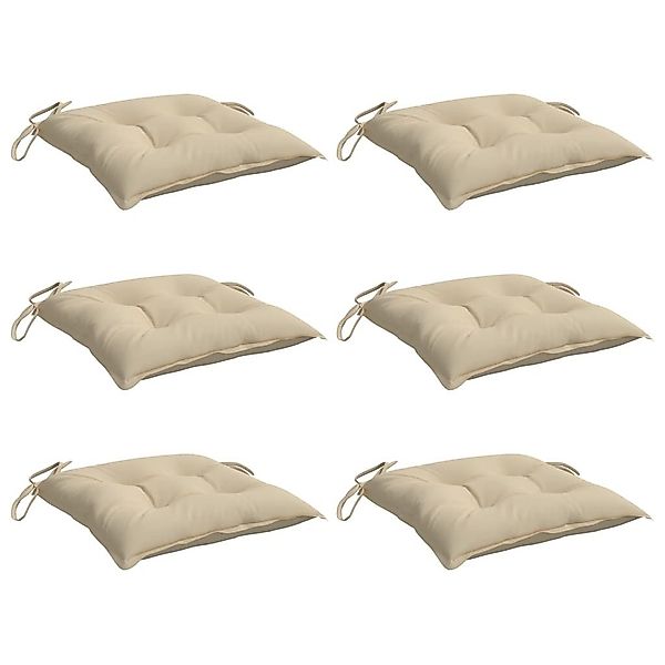vidaXL Sitzauflage Stuhlkissen 6 Stk. Beige günstig online kaufen