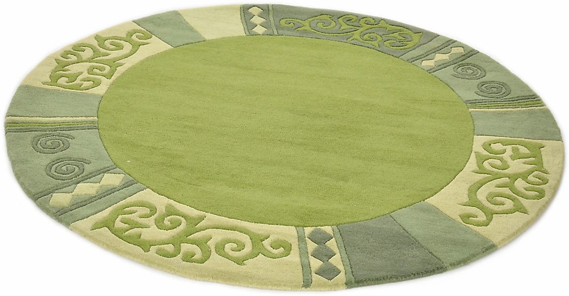 THEKO Wollteppich "Ambadi" rund 14 mm Höhe reine Schurwolle, handgetuftet, günstig online kaufen