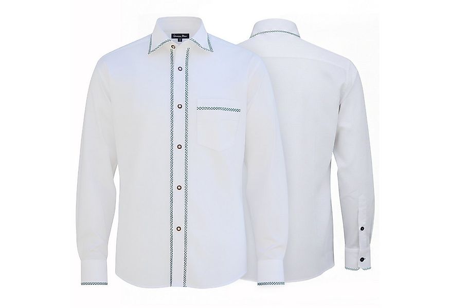 German Wear Trachtenhemd GW1254 White/Green Trachtenhemd Freizeit Hemd Weiß günstig online kaufen