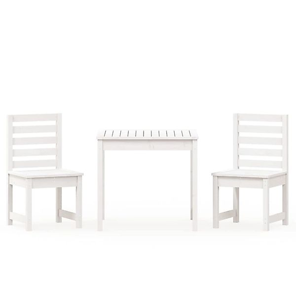 vidaXL 3-Tlg Garten-Bistro-Set Weiß Massivholz Kiefer 3154672 günstig online kaufen