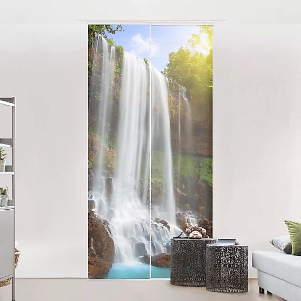 Schiebegardinen Set Natur & Landschaft Waterfalls günstig online kaufen