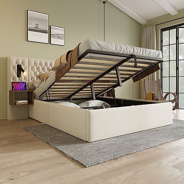 STILVORA Polsterbett Stauraumbett 160×200 Doppelbett Jugendbett günstig online kaufen