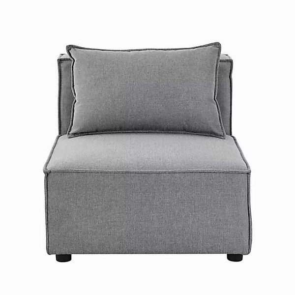 Juskys Sofa Domas, Mittelsofa mit Kissen, große Sitzfläche, Modulsofa für W günstig online kaufen