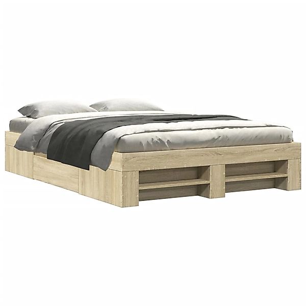 vidaXL Bettgestell ohne Matratze Sonoma-Eiche 140x190 cm Holzwerkstoff 3295 günstig online kaufen
