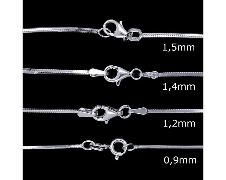 HOPLO Panzerkette Silberkette Schlangenkette Länge 40cm - Breite 1,4mm - 92 günstig online kaufen