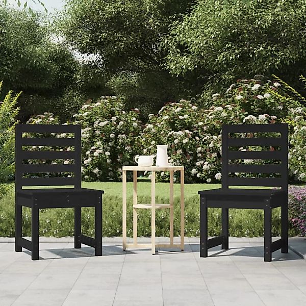 Vidaxl Gartenstühle 2 Stk. Schwarz 40,5x48x91,5 Cm Massivholz Kiefer günstig online kaufen
