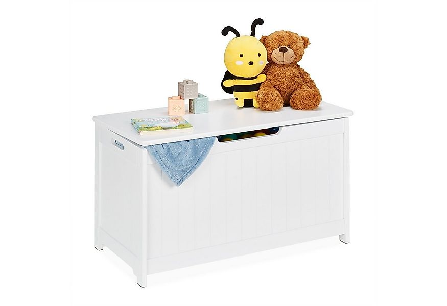 relaxdays Truhe Weiße Aufbewahrungstruhe mit Deckel günstig online kaufen