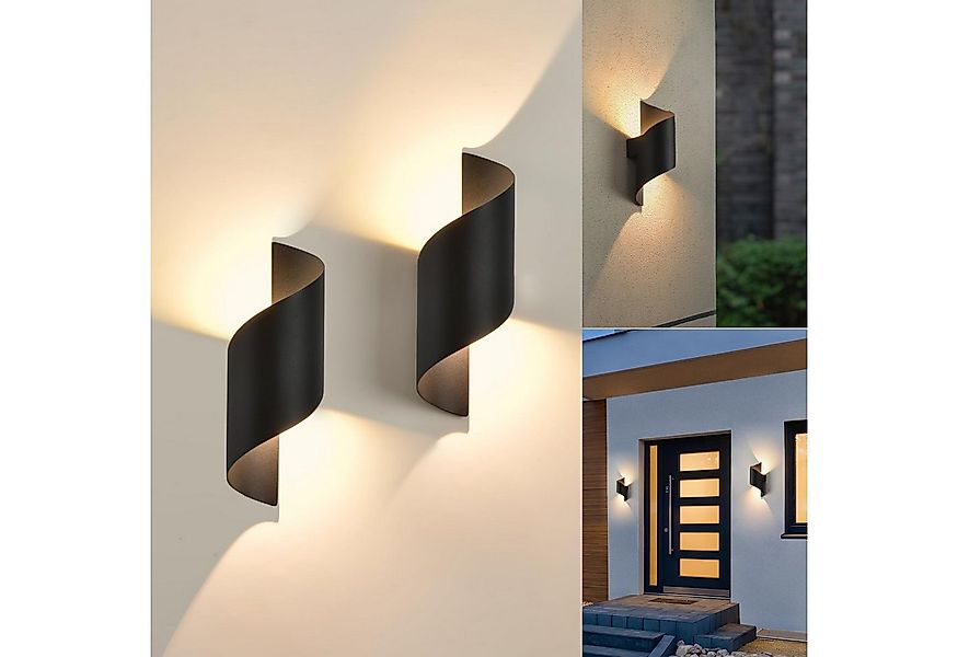 BlingBin LED Wandleuchte Innen/Außen 10W Spiral Wandlampe Außenleuchte, Sch günstig online kaufen