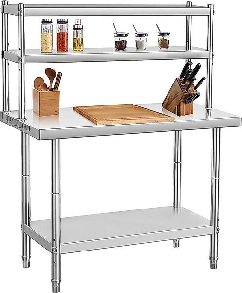 GarveeMore Arbeitstisch Edelstahl,Küchenarbeitstisch,Edelstahltisch mit Übe günstig online kaufen