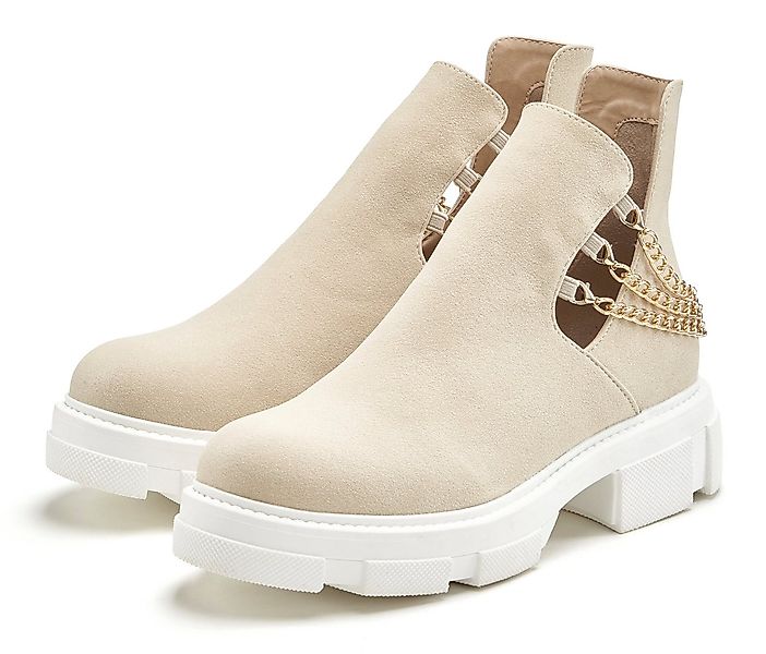 LASCANA Chelseaboots mit modischem Ketten-Detail, Ankle Boots, Stiefelette günstig online kaufen