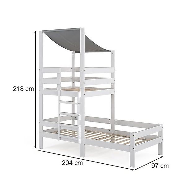 VitaliSpa® Spielbett Spielturmbett Kinderbett TOM 204x218 cm Weiß günstig online kaufen