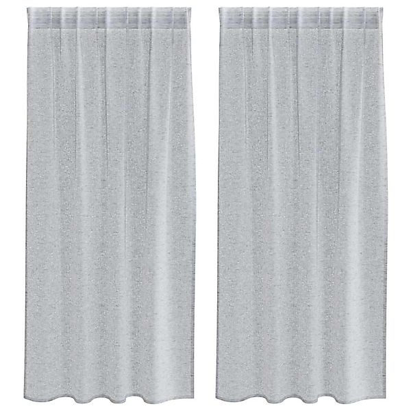 vidaXL Voile-Vorhang 2 Stk Dunkelgrau 140x175cm Polyester 4108028 günstig online kaufen
