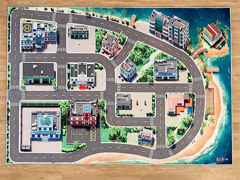 SkippiDoo Kinderteppich Straßenteppich Spielteppich Kinderzimmer Teppich Au günstig online kaufen