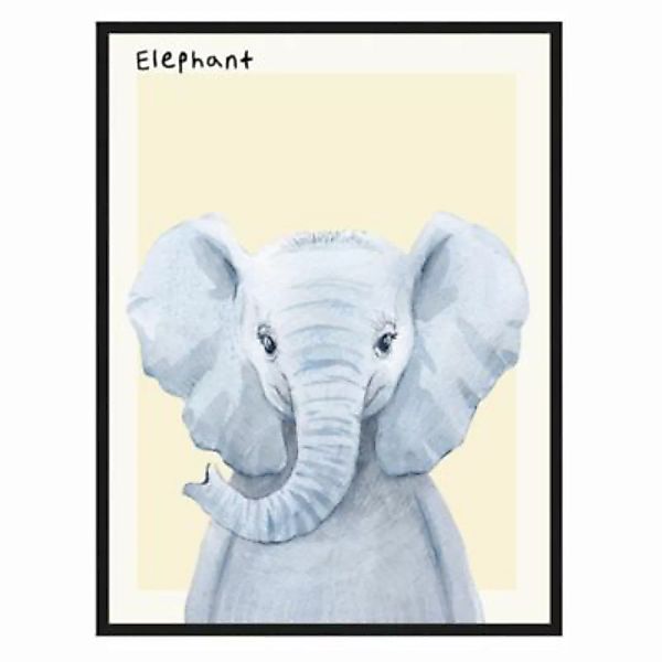 Milan Moon Wandbild Elefant schwarz Gr. 30 x 40 günstig online kaufen