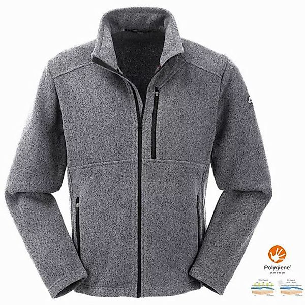 Maul Fleecejacke Oberstdorf II - Herren Strickfleecejacke silber grau günstig online kaufen