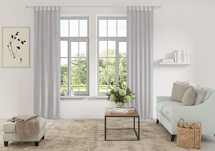 OTTO home Vorhang Parry (2 St), Schlaufen, blickdicht, Polyester, 2-er Set, günstig online kaufen