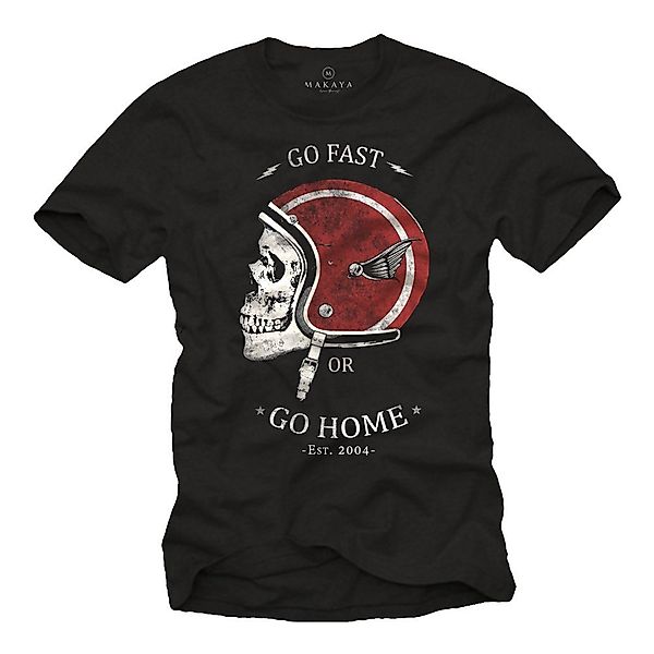 MAKAYA Print-Shirt Motorradhelm Totenkopf Skull Biker günstig online kaufen