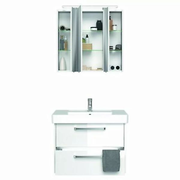 Lomadox Waschplatz-Badmöbel FES-3050-66 Unterschrank in Hochglanz weiß mit günstig online kaufen