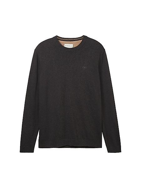 Tom Tailor Herren Rundhals Pullover BASIC CREWNECK - Relaxed Fit günstig online kaufen