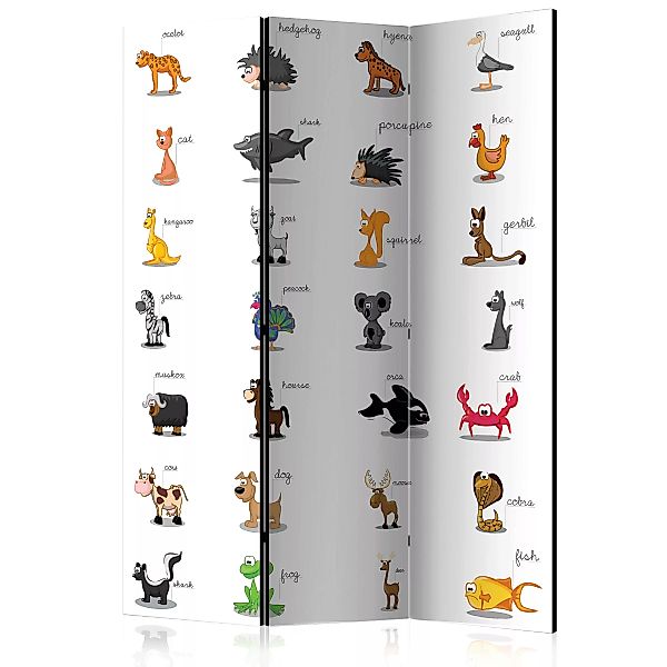 3-teiliges Paravent - Learning By Playing (animals) [room Dividers] günstig online kaufen