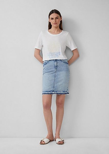 s.Oliver Minirock Rock Kurzer Jeansrock mit offenem Saum günstig online kaufen