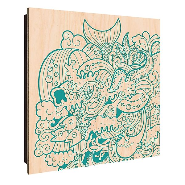 Banjado Großer Schlüsselkasten Holz 30x30cm Schwarz Scharnier Links 50 Hake günstig online kaufen
