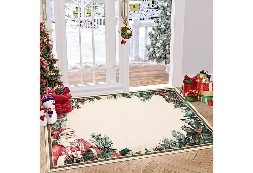GarveeMore Teppich Weihnachten Wohnzimmer Waschbar Weihnachtsteppich günstig online kaufen