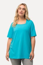 Ulla Popken T-Shirt T-Shirt A-Linie Carré-Ausschnitt günstig online kaufen