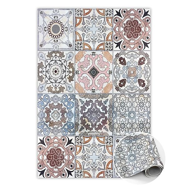 Tulup Teppich Portugiesische Fliesen Vloerkleed Op Vinyl 120x180 cm Mehrfar günstig online kaufen