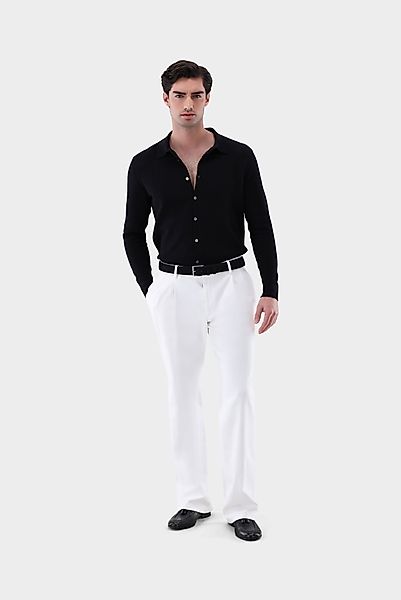 Strickhemd mit Retro Struktur aus Air Cotton günstig online kaufen