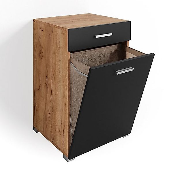 Vicco Badschrank Matteo Anthrazit/Goldkraft Eiche 50 x 79 cm günstig online kaufen