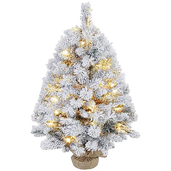 HOMCOM Künstlicher Weihnachtsbaum 90 cm mit 133 Spitzen und 50 warmweißen L günstig online kaufen